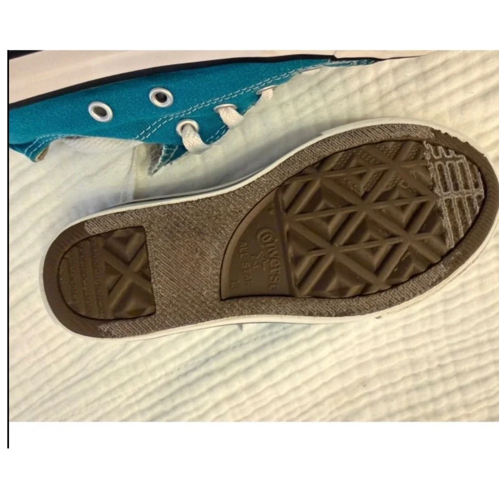 Converse Chuck Taylor All Star Low Top Teal Blue Kids Sneakers 344810F‎ Size 13